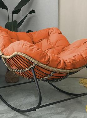 编藤鸟躺阳窝摇摇椅可坐可懒人人摇椅台家用休闲藤PEC椅铁艺双摇