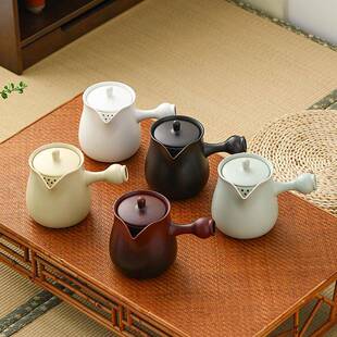 1000ML侧把带盖罐罐茶壶1000ML侧壶电陶炉壶泡烧水明火侧把陶壶围