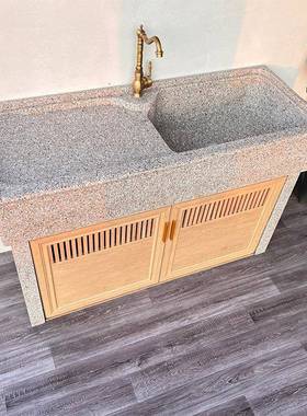 室外花岩QGD岗大洗池带搓衣板阳台石头一体台盆洗衣槽户外理石洗