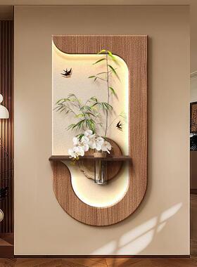 画水培饰绿植中古风玄关装画立体砂岩廊走过道IZX挂入户造景墙面