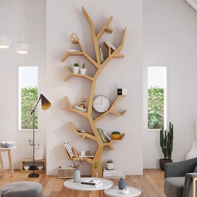 异LWM形书架简落地进门办公室物关卧室实玄木创意客厅墙上壁挂易