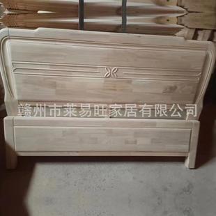 茬床白板18米原木色白坯实木H201床头床尾无油漆双人床头白胚.头