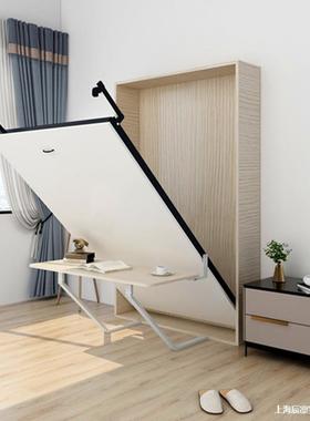 折叠隐形14906床沙正竖书桌书架一体床多功能发电动墨菲壁翻柜五