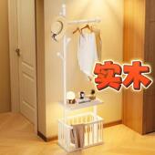 实木衣0落立式 衣体帽架架新款 地多功能挂衣架衣帽架一卧室床边