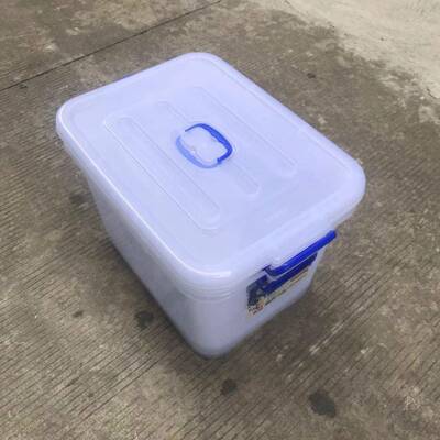 096升塑料箱带轮子周箱转箱餐具胶箱带盖66.58VAL*4.9*40.收纳物