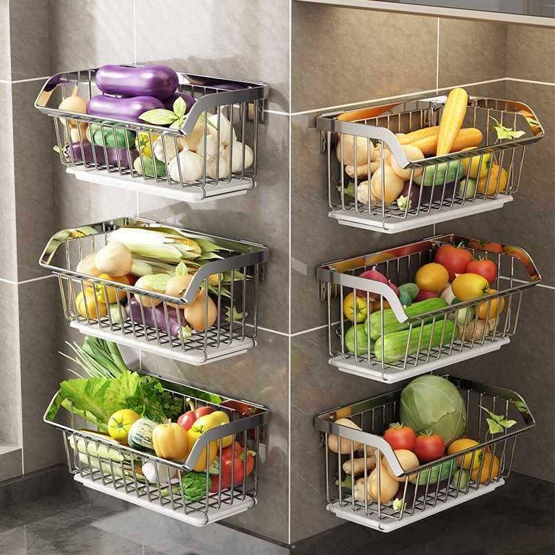 ///304不锈钢挂篮厨蒜房TAZ置物壁挂式墙上放姜蔬菜架篮子收纳