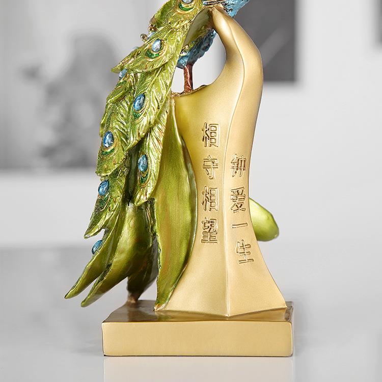 创件欧式酒柜装饰视品摆家居客C0077厅意玄关电柜摆设办公室孔雀