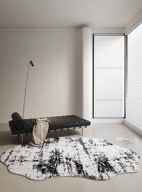 地毯客厅不规则25494现简约轻室沙发茶几新奢款书桌椅子代阳台异