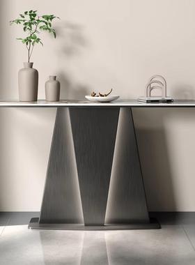 意式轻奢玄关柜道入户正门玄关台台案窄几桌71682靠墙别墅端景过