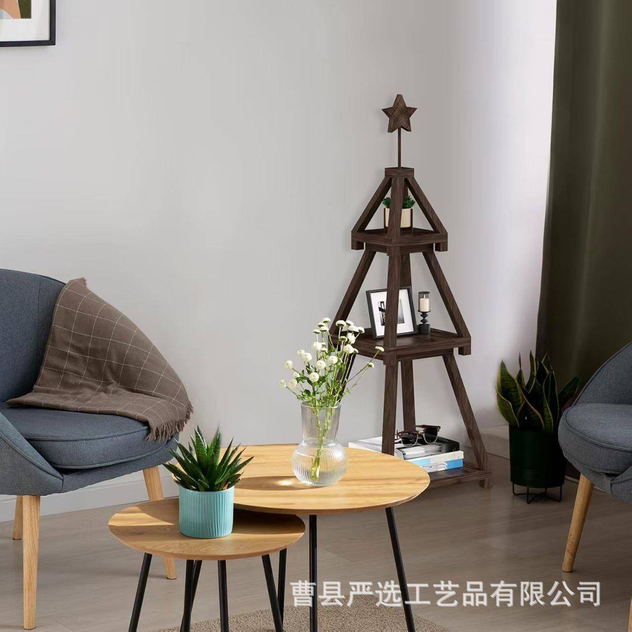 木质收木纳架蛋糕架派甜品展示架多层餐桌对餐盘上菜实水MIY果盘