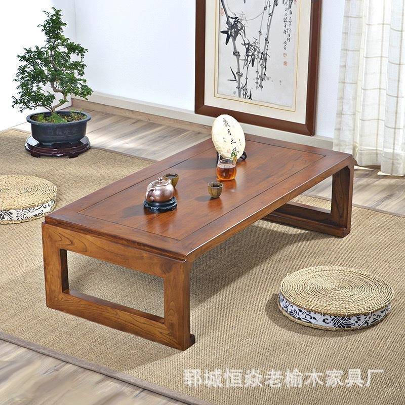 老榆木炕桌客厅小茶几榻榻米矮桌新中式泡茶台办公室看书桌家具