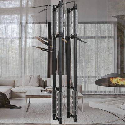 代极简11039金现色大门水晶拉手对装酒店包把间别墅铜对拉门木门