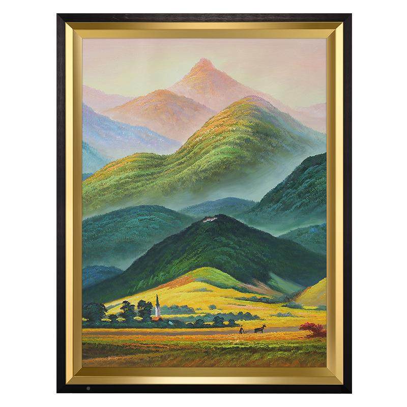 巨人山水靠山客壁装厅现代美式墙画玄关过道风景RLV招财画欧风式