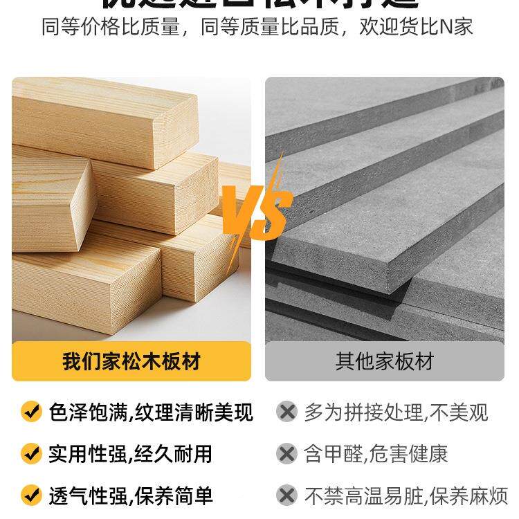 榻榻米气排骨架床杉木板防架潮打地铺全实木床74625床垫松木折叠
