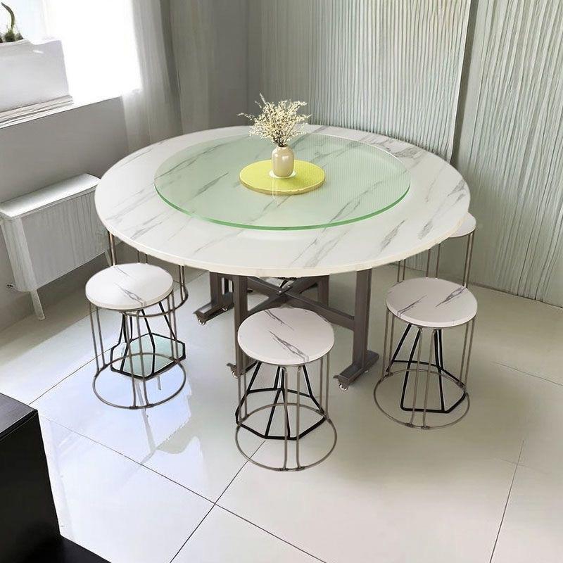 可折叠圆桌子带大转盘餐桌租房家用见详情多用途可动小移出型吃饭