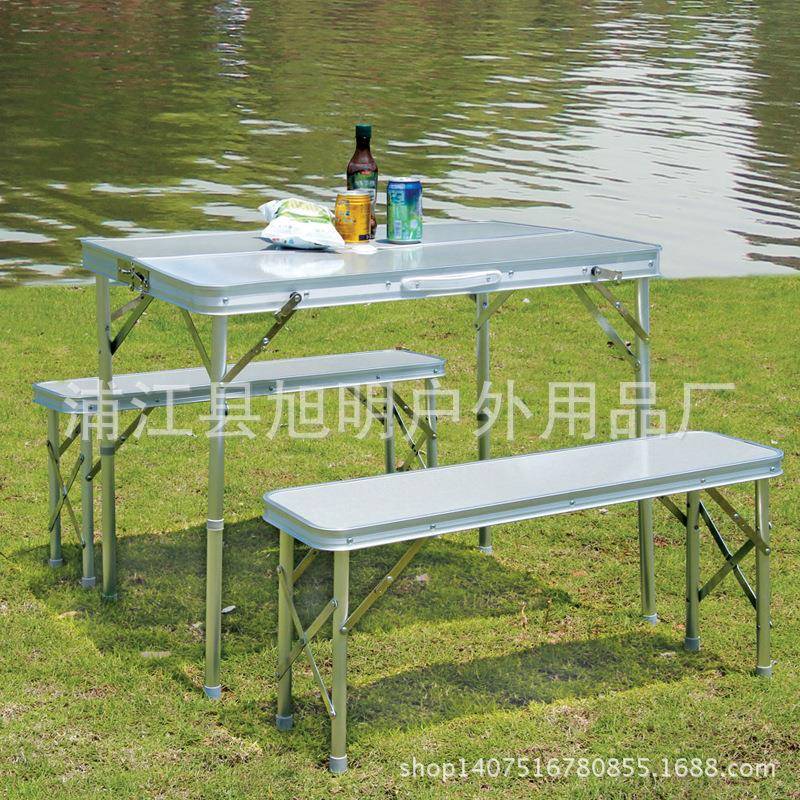 便铝携式PYT合金折叠桌地餐桌摊货架子摆摊桌简易宣传桌双杆