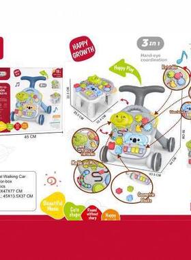 婴儿学车玩具宝宝多功能3合音乐手推车走WIQ防侧翻新生1儿路步助