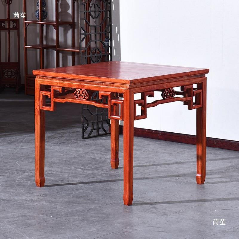 中餐t$*&lzny式实木复小古方桌八仙桌饭桌桌椅组合中餐堂酒店厅家