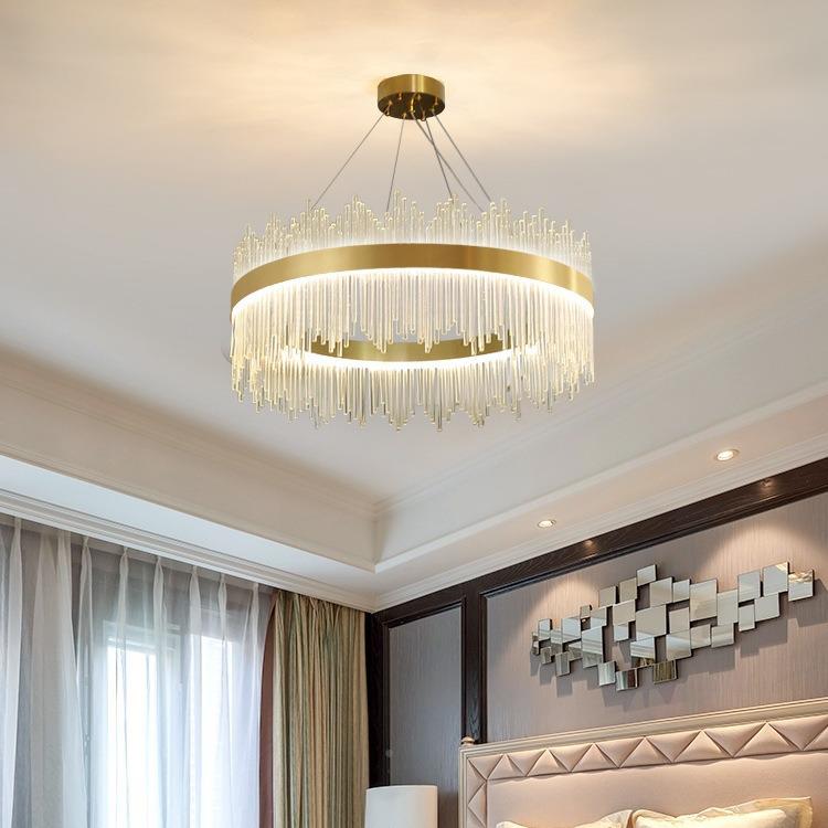 轻奢晶吊灯现代简约餐墅厅客厅灯间具61265别后现代卧室楼梯网红