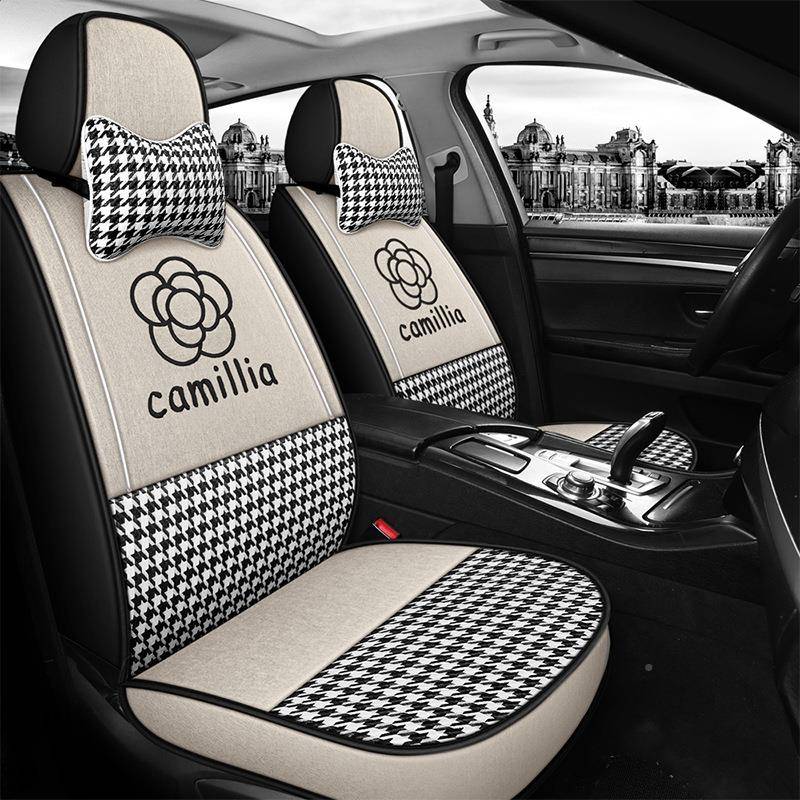 汽车座套麻全座包22新398款麻亚四季通用布艺垫夏季棉坐套座椅套