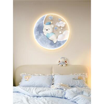 奶油室风儿童卧装饰画公主房房女孩床房YS51839-间头背景挂画卡通