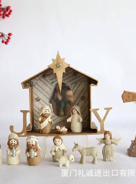 装欧式圣诞节马槽物组合人摆件家居客厅橱窗奢饰品聚会ELO轻拍照