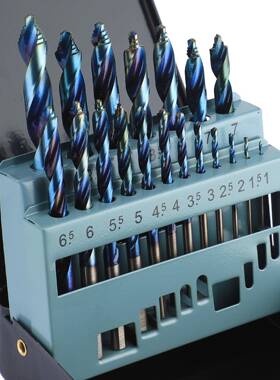 镀蓝梯移钻19件套超硬直柄台49038阶钻铝阶合门窗幕墙门二级金子