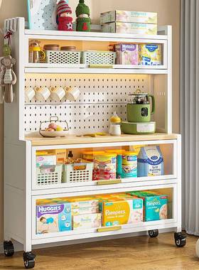 多带柜洞洞板橱层置S94100物架多功能厨房餐边储物架翻盖落地门式