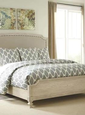 美式乡式村复米古实木床1.8双人床主卧大米床法仿古MSMC015橡木1.