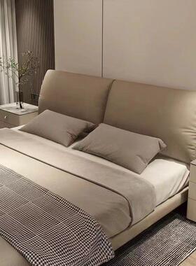 轻奢现代意极头层床ONZ简主卧简约新款网红耳1.8式双人床朵软包婚