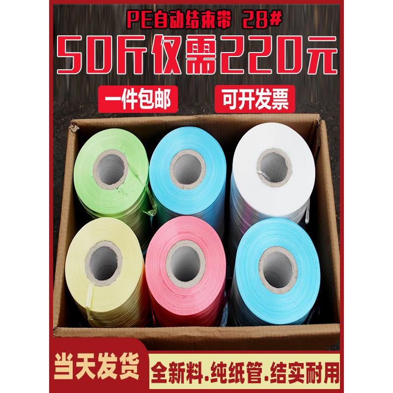 PE全新料自动结束带机用撕裂带捆扎带彩色打包绳塑料绑带打包带
