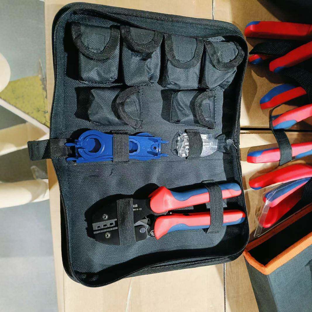 mc4光伏压线钳太阳光功伏压KOH工具套装多能能冷压接头光接伏网线