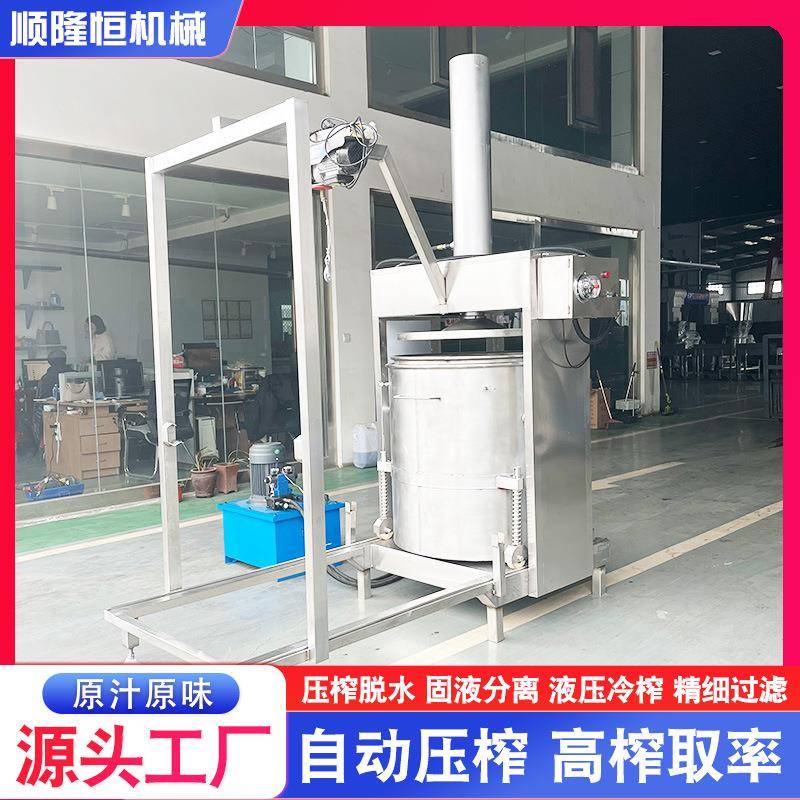 200L小麦胚芽脱榨机樱桃哈香姜瓜取汁压榨机蒜末汁压全自动渣压榨