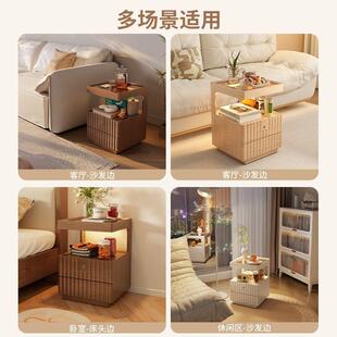 多功能床头柜实木家用卧物柜储床边柜室小型简约边置无品牌/物架