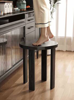 ?凳子家用凳可叠放实木客结实耐用款厅收纳堆FKS圆凳板凳2025新叠