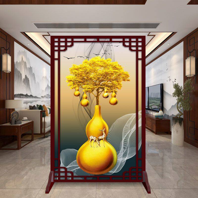新中式屏风隔断客厅进门风水遮挡入户玄关现代简约装饰墙座屏