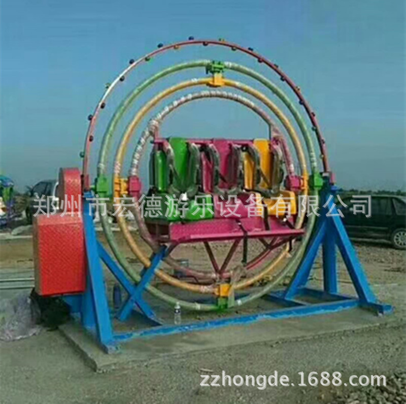 小型户外陆地三维太空环游乐设备品种全庙会新款6座三维太空环