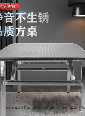 商用用折叠正租方形桌特学厚不锈家钢出房校工无品牌/地方便收纳