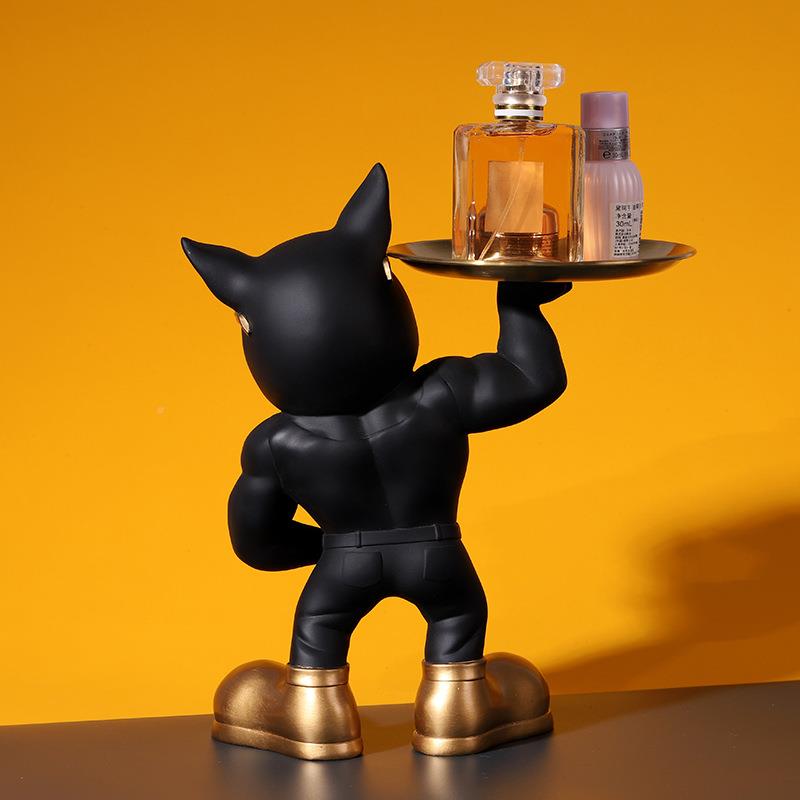 跨境斗牛创意CH006-90摆件钥匙收纳盘代犬现个性家托居玄关前台装