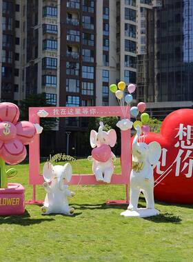 大型仿真花玻璃打卡装饰摆20240528件户户外景观钢商场摆件造网红