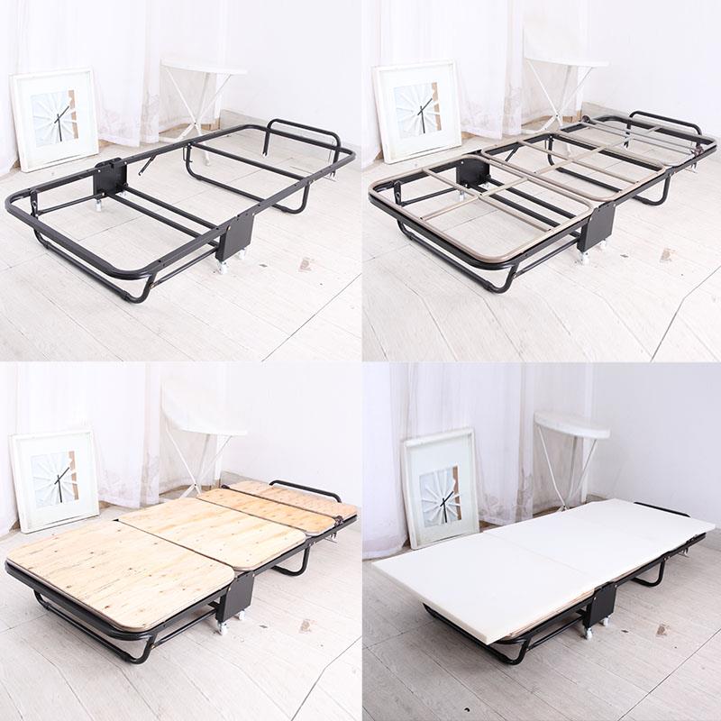 午5V折床单F75S777T人床休床办公室午叠睡海绵店三折板式隐形木板