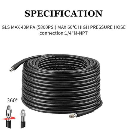 高压老清洗机下道排水管冲洗件ZHH旋转弹簧水水鼠喷嘴1/4"NPT套软