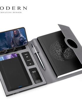 德活国MODRN多功能充电商务会议记事本页AE5IMX子笔记本公司刻LOG