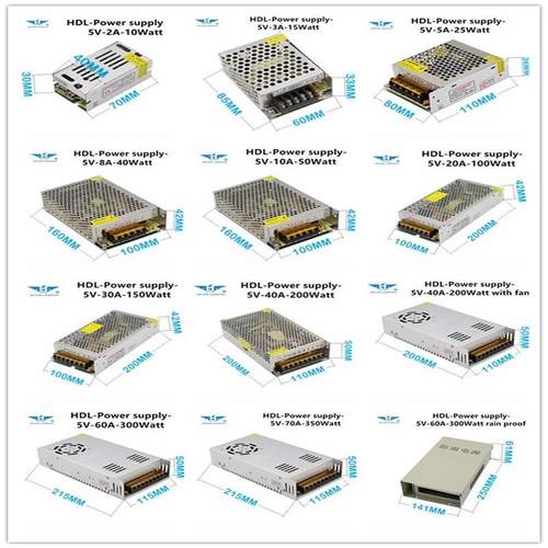 源厂家直销5V300W防开关电5V6雨0A户字外Hd-5300LED发光模组防雨
