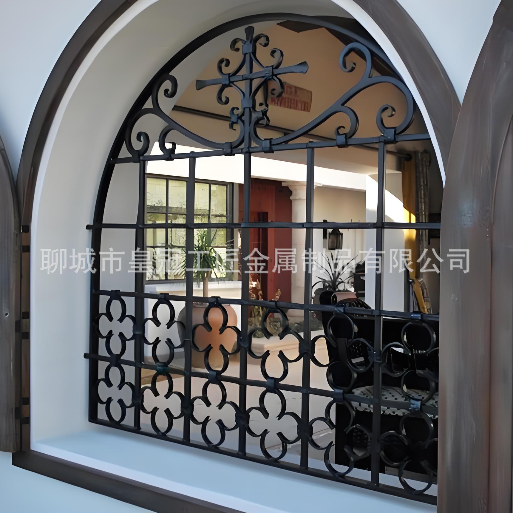 欧式铁艺护窗栏杆铁艺防盗窗防盗网铁窗花 别墅室外固定防护窗