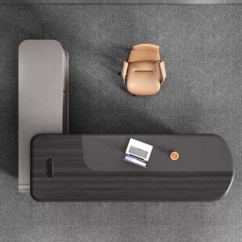 椅轻奢老桌总GNI裁桌组漆合设计师板款带书柜烤桌办公室班台经理