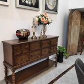 厅美式 户146法中古风餐边柜客隔断柜墙收纳 复古靠实木玄关柜入式