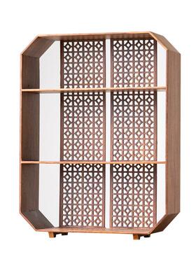 新品制空置架家用茶具收纳物收藏架展XVZ示镂架小茶阁竹多宝格博