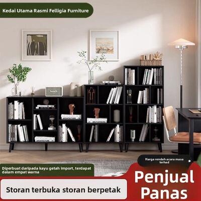 全实木格子柜书架落地置物架幼儿园书包柜矮书柜家用收纳柜置物柜