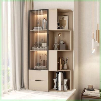 实木飘窗柜储物柜阳台收纳柜家用书柜置物柜定制高款落地窗台柜子